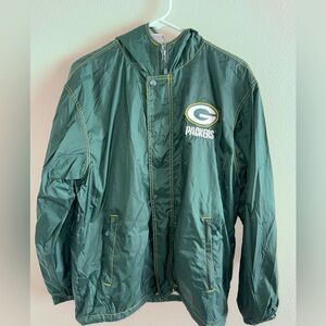 NFL Team Apparel Green Bay Packers Windbreaker Hooded Jacket size Small